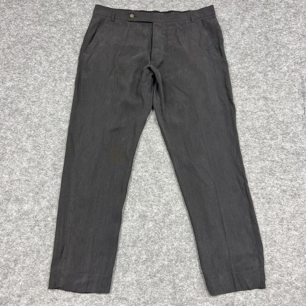 Giorgio Armani Pants Mens 36x31 Gray Cupro Dress Trousers Made Italy 54